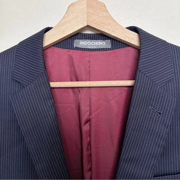 Indochino  Mens 42R Custom Pin Stripe Sport Coat Blazer Wool - Picture 9 of 15